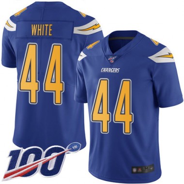Los Angeles Chargers NFL Football Kyzir White Electric Blue Jersey Men Limited  #44 100th Season Rush Vapor Untouchable->los angeles chargers->NFL Jersey